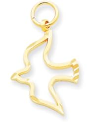 14 Karat Gold Diamond-Cut Dove Charm