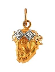 Head Of Jesus Crown Pendant With Diamond 14K Gold Yellow R16927