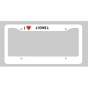Custom License Plate with I Love Lionel