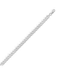 Sterling Silver 18 Inch 180 Beveled Curb Chain Necklace - 6.5mm wide