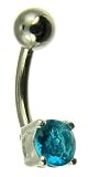 Silver Ladies Turquoise Cubic Zirconia Body Bar