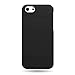 CoverON Hybrid Dual Layer Case with Credit Card Holder for Apple iPhone 5C - Black Hard Black Soft Silicone