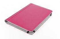 M-Edge GO! Genuine Leather Kindle Jacket with Hinge (Fits 6" Display, Latest Generation Kindle), Fuchsia