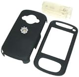 HTC 8525 PDA Smartphone Premium Snap-On Rubberize Black Crystal Case Cover with Removable Belt Clip