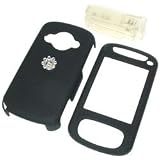 HTC 8525 PDA Smartphone Premium Snap-On Rubberize Black Crystal Case Cover with Removable Belt Clip