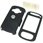 HTC 8525 PDA Smartphone Premium Snap-On Rubberize Black Crystal Case Cover with Removable Belt Clip