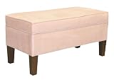 Orchard Street Upholstered Storage Bench by Skyline Furniture in Oatmeal Micro-suede