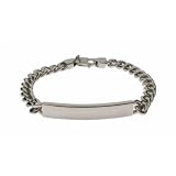 Eve's Addiction Mens Curb Link Stainless Steel ID Bracelet