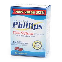 Phillips' Stool Softner Liquid Gels, 60-Count