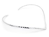 3mm Wide Hammered Finish Sterling Silver 17 V Collar Choker Neckwire Necklace