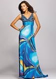 Ultra Modern Swirl Print Gown