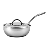 CIA Masters Collection 7-Ply Copper Clad Stainless Steel 2 Quart Saucier with Cover