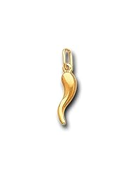 14K Solid Yellow Gold Small Horn Charm Pendant