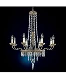 Schonbek 5157-48 Early American 8 Light Single Tier Chandelier in Antique Silver with Clear Legacy crystal