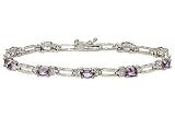 Sterling Silver Amethyst & Diamond Bracelet