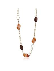 Alexander James 14k Gold Bonded Chain Necklace with Special Color Shaped Stones in a Goldtone