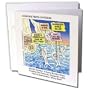 Londons Times Funny Famous Cartoons - Moby Dick Whale Protest Rally - Greeting Cards-12 Greeting Cards with envelopes
