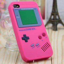 Pink Iphone 4 Silicone Gameboy Case w/Free Screen Protector Provided by: Case2o