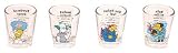 The Simpsons TV Show Set of 4 Recipe Shot Glasses Glass New