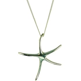 Starfish Pendant Necklace, Silver, Model S-BP2690STAR
