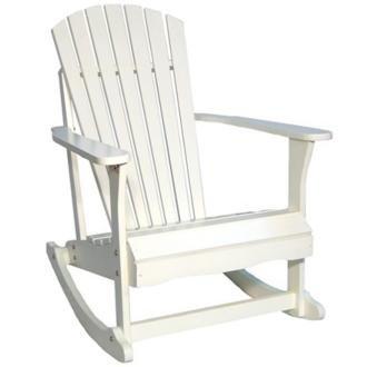Adirondack White Finish Solid Rocker Chair