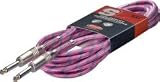 Produkt-Bild: High Quality Instrumentenkabel Vintage Tweed Pink - 6 Meter - 2x Klinke 6,3mm - Gitarrenkabel - Klinkekabel