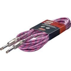 High Quality Instrumentenkabel Vintage Tweed Pink - 6 Meter - 2x Klinke 6,3mm - Gitarrenkabel - Klinkekabel