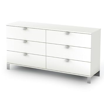 South Shore Spark Collection 6-Drawer Double Dresser, Pure White
