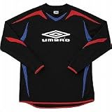 アンブロ L/S プラクティスシャツ ブラック×ブルー×Mレッド
