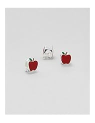 Fruit Colored Enamel Bead In 92.5 Sterling Silver