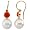 14K White Gold Paspaley South Sea Cultured Pearl and Carnelian Earrings - 12.00mm