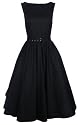 NEW BLACK VINTAGE 50s AUDREY HEPBURN STYLE SWING PARTY ROCKABILLY EVENING DRESS