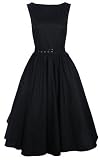 NEW BLACK VINTAGE 50s AUDREY HEPBURN STYLE SWING PARTY ROCKABILLY EVENING DRESS