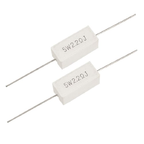 Amico 10 Pcs 5W Watt 2.2 Ohm 5% Axial Ceramic Cement Resistors