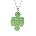 Sterling Silver Green Jade Endless Knot Pendant on Chain, 18"
