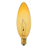 Satco S3813 - 25B91/2/A - 25 Watt Amber Incandescent Torpedo Light Bulb