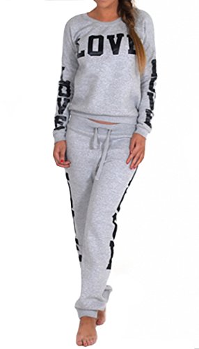 Womens Riva Love Print 2 Piece Sweater/joggers Tracksuit (Inx)
