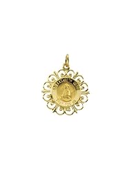 18.5 mm Round Mother Seton Pendant Medal in 14K Yellow Gold