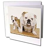 Dogs Bulldog - British Bulldog - Greeting Cards-12 Greeting Cards with envelopes