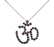 Sterling Silver Necklace Pendant, Hinduism Black Cz & Sapphire