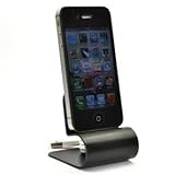 Case Star Aluminum Desktop Charging Dock Stand Cradle for Apple iPhone 4 4S iPod, Case Star Cellphone Bag-Black