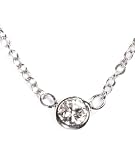Diamond Pendant 18 Chain 14k White Gold (T.w 0.06)