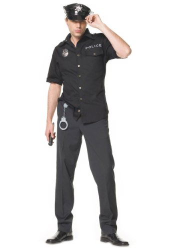 Leg Avenue Men's Policeman Costume, Black, Medium / Large