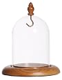 Pocket Watch Glass Display Dome with Hook, Oak Base & knob