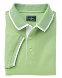 Men's Egyptian Diamond Knit Pique Sport Shirt With Intarsia Collar