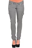Olian Gray Twill Skinny Maternity Cargo