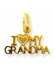 14K Gold I Love My Grandma Charm