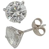 8.0mm Round Moissanite Martini Stud Earrings
