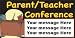 Parent Teacher Conference With Desk Custom Banner, Custom Message, Vinyl