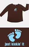 Just Kickin' It Novelty Maternity Brown Long Sleeve T-shirt Top 2X